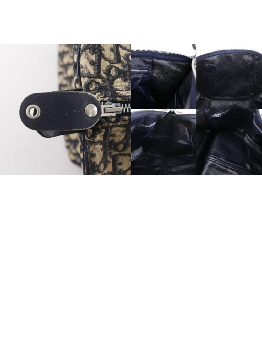 Dior Mini Boston Trotter Vintage Canvas Navy Handbag - Picture 10 of 10